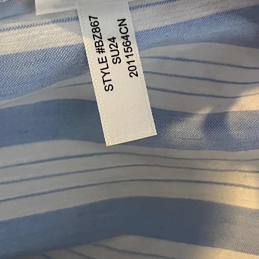 J. Crew Linen Striped Blue & White Blazer Jacket S